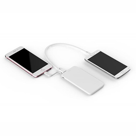 Power Banka 6000 mAh LI-ION USB výstup leská bílá