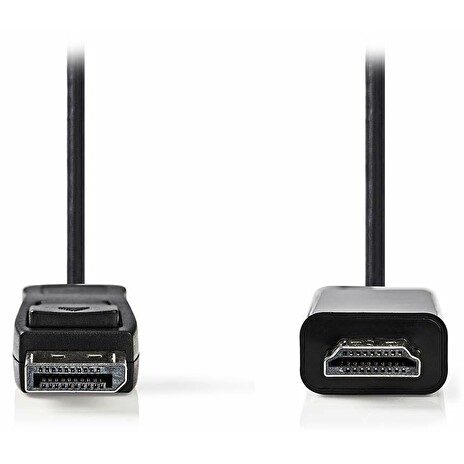 NEDIS kabel DisplayPort - HDMI/ zástrčka DisplayPort - zástrčka HDMI/ černý/ obálka/ 3m