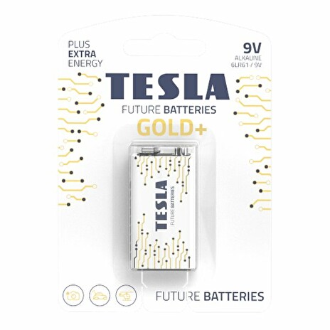TESLA GOLD+ alkalická baterie 9V (6LR61, blister) 1 ks