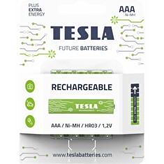 TESLA RECHARGEABLE+ nabíjecí baterie AAA Ni-MH 800mAh (HR03, mikrotužková, blister) 4 ks