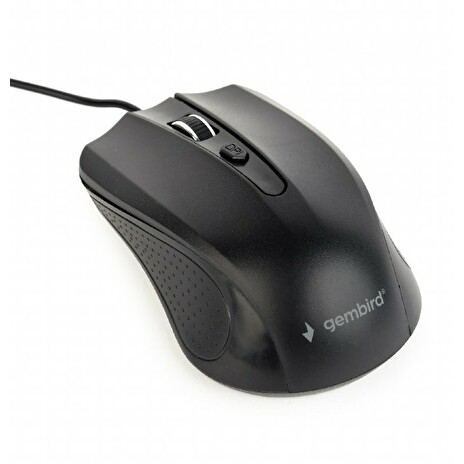Gembird optical mouse MUS-4B-01, 1200 DPI, USB, Black, 1.35m cable length