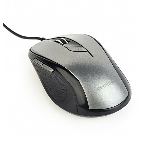 Gembird optical mouse MUS-6B-01-BG, 1600 DPI, USB, Black/spacegrey