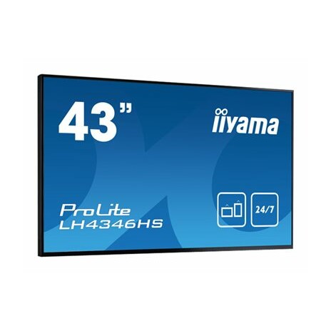 iiyama ProLite LH4346HS-B1 - 43" Třída úhlopříčky (42.5" zobrazitelný) LED displej - digital signage - 1080p (Full HD) 1920 x 1080 - matná čerň