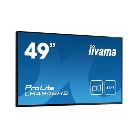 iiyama ProLite LH4946HS-B1 - 49" Třída úhlopříčky (48.5" zobrazitelný) LED displej - digital signage - 1080p (Full HD) 1920 x 1080 - matná čerň