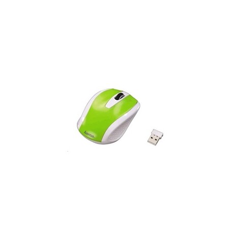 HAMA myš AM-7200/ bezdrátová/ optická/ 800 dpi/ 3 tlačítka/ USB/ bílo-zelená
