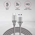 AXAGON BUCM3-AM20G, SUPERSPEED kabel USB-C <-> USB-A 3.2 Gen 1, 2m, 3A, oplet, šedý