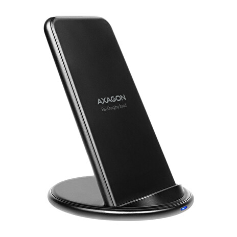 AXAGON WDC-S10D, stojánková bezdrátová rychlonabíječka, Qi 5/7.5/10W, dvoucívková, micro USB