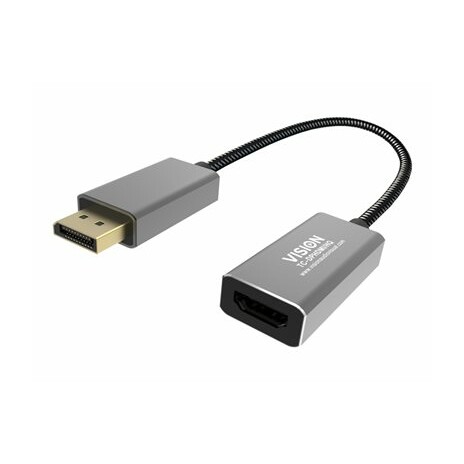 VISION Professional Premium - Video adaptér - DisplayPort / HDMI - DisplayPort (M) do HDMI (F) - černá, bílá - podporuje 4K