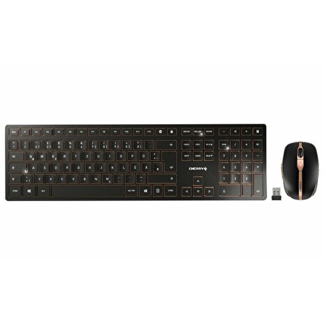 CHERRY set klávesnice + myš DW 9000 SLIM/ bezdrátový/ USB/ černý/ CZ+SK layout