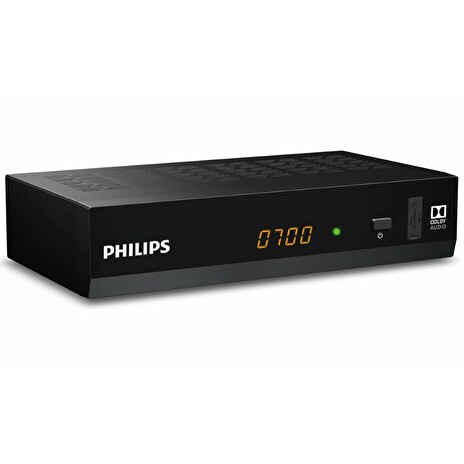PHILIPS DVB-T/T2 set-top-box DTR3502BFTA/ Full HD/ H.265/HEVC/ CRA ověřeno/ PVR/ EPG/ USB/ HDMI/ LAN/ SCART/ černý