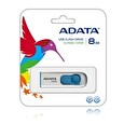 ADATA Classic Series C008 8GB USB 2.0 flashdisk, výsuvný konektor, bílo-modrý