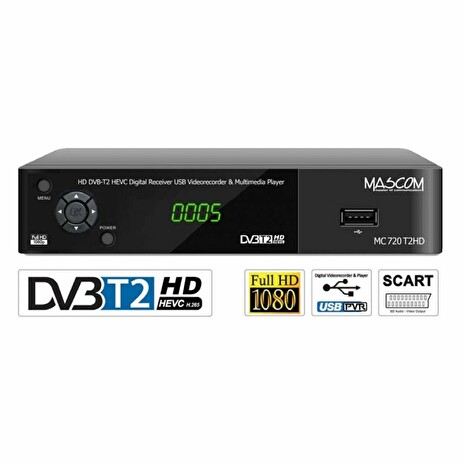 MASCOM MC720T2 HD DVB-T2 H.265/HEVC DVB-T2 přijímač