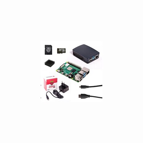 Raspberry Sada Pi 4B/4GB, (SDHC karta 32GB + adaptér, Pi4 Model B, krabička, chladič, HDMI kabel, napájecí zdroj), černá