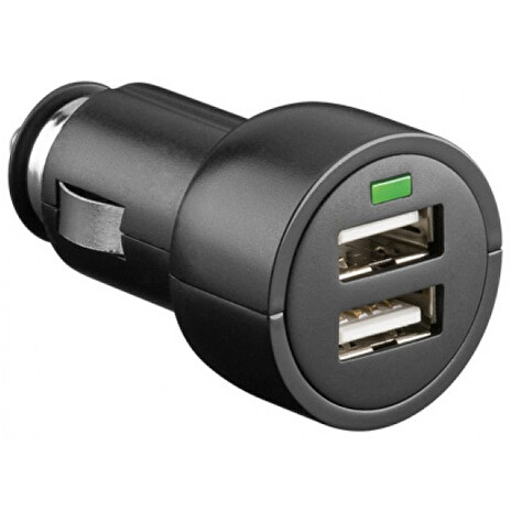 Techly nabíječka do auta USB 5V 3.1A, 12/24V, dva USB porty, černá