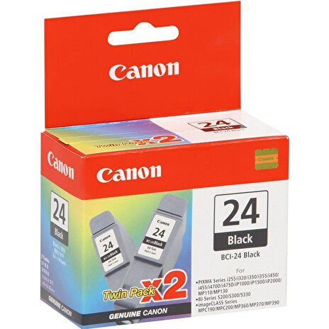 Canon originální ink BCI24B, black, 6881A009, 2ks, Canon S200, S300, i450, MPC-200, 190, i