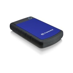 TRANSCEND 2TB StoreJet 25H3B SLIM, 2.5”, USB 3.0 (3.1 Gen 1) Externí Anti-Shock disk, tenký profil, černo/modrý