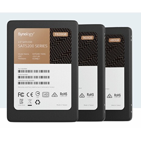 Synology SSD SATA 2.5” SAT5200-960G, čtení/zápis: 530/500 MB/s, DWPD 1.3