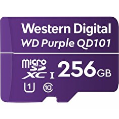 WD Purple SC QD101 WDD256G1P0C - Paměťová karta flash - 256 GB - UHS-I U1 / Class10 - microSDXC UHS-I - purpurová