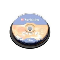 Verbatim DVD-R 4,7GB 16x, 10ks - média, AZO, spindle