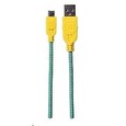Manhattan Kabel USB 2.0 A-Micro B propojovací 1m, opletený (modrozelená/žlutá)