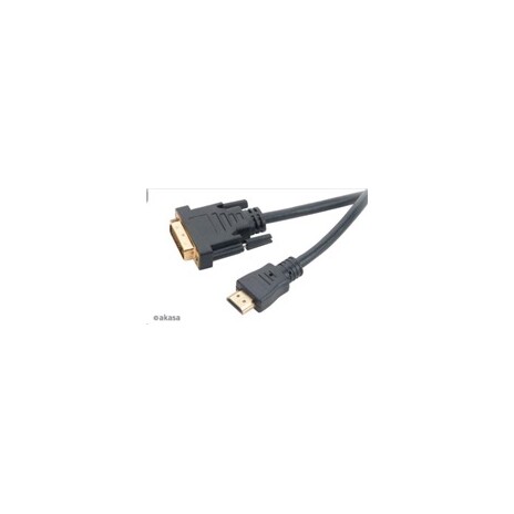 AKASA Kabel DVI-D na HDMI/ HDMI version 1.3/ zlacené konektory/ 2m