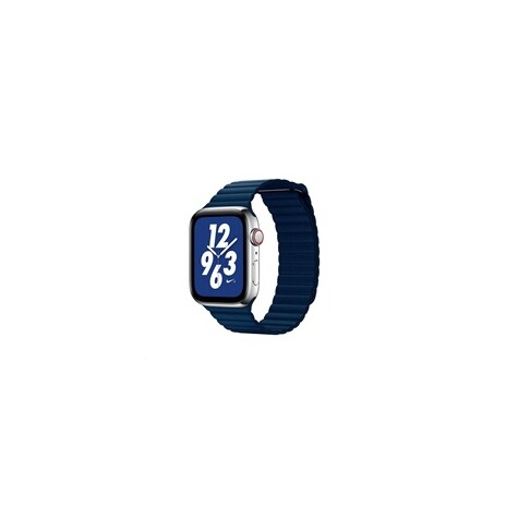 COTEetCI kožený magnetický řemínek Loop Band pro Apple Watch 38 / 40mm tmavě modrý