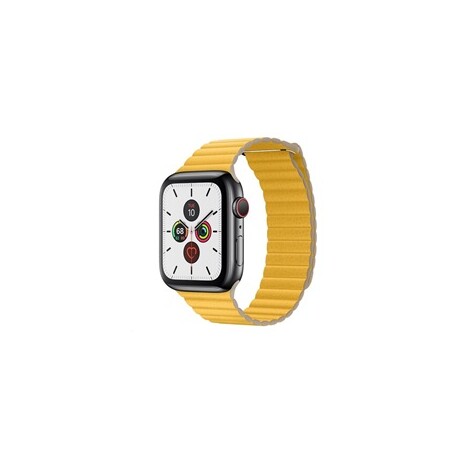 COTEetCI kožený magnetický řemínek Loop Band pro Apple Watch 38 / 40mm žlutý