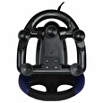Hama uRage závodní volant Gripz 500/ USB/ plynový a brzdový pedál/ 12 tlačítek/ černo-modrý