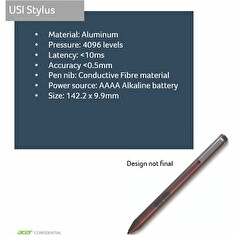 Acer USI Active Stylus Silver - pro chromebooky CP514 / CP713 / CP513, (ASA040), retail pack