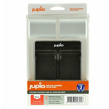 Set Jupio 2xLP-E6N 2040 mAh + Dual Charger pro Canon