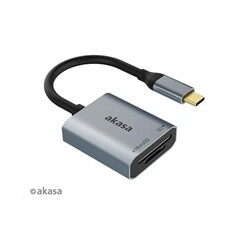 AKASA čtečka karet AK-CR-10BK (SD, microSD), externí, USB 3.2 Type-C