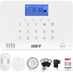 iGET SECURITY M3B - Víceúčelový bezdrátový GSM alarm, detektor na dveře a okna, detektor pohybu, siréna 110 dB