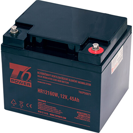 Akumulátor T6 Power HR12160W, 12V, 45Ah, High Rate životnost 10-12 let