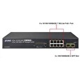 Planet GS-4210-8P2S PoE+ switch 8x 10/100/1000Base-T, 2x SFP, 802.3at do 120W, VLAN, SNMP/WEB