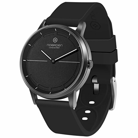 NOERDEN chytré hybridní hodinky MATE2 Full Black/ dotykové safírové sklíčko/ 5 ATM/ výdrž až 6 měsíců/ černé/ CZ app