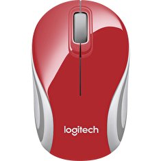 Logitech myš Wireless Mini Mouse M187 red, nano přijímač