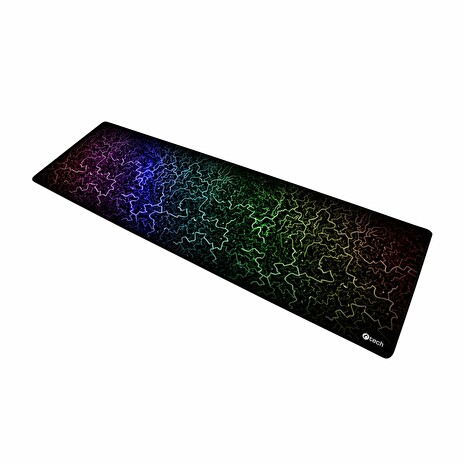 C-TECH Herní podložka pod myš ANTHEA ARC, barevná, pro gaming, 900x270x4mm, obšité okraje