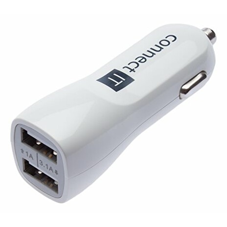CONNECT IT USB PREMIUM nabíječka univerzální do auta (2x USB 3,1A a 1A), bílá