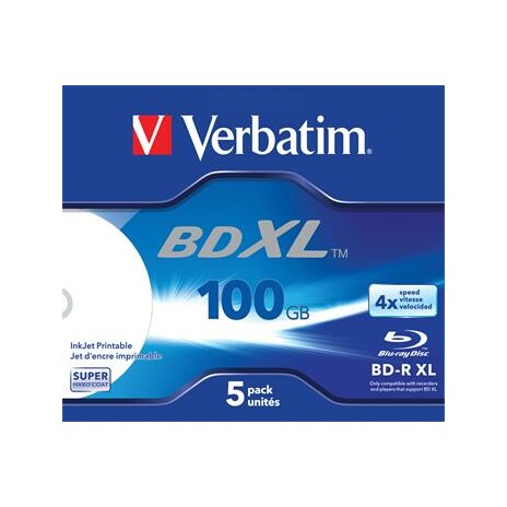 VERBATIM Blu-Ray XL 100 GB 4x Recordable 5pck/bal