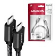 Axagon BUCM3-CM20AB, SPEED kabel USB-C <-> USB-C, 2m, USB 3.2 Gen 1, PD 60W 3A, ALU, oplet, černý