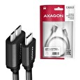 Axagon BUMM3-CM10AB, SPEED kabel Micro-B USB <-> USB-C, 1m, USB 3.2 Gen 1, 3A, ALU, tpe, černý