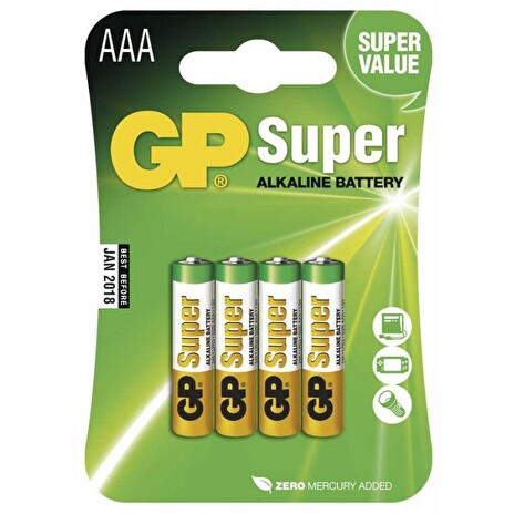 GP Alkalická baterie Super LR03 (AAA), blistr B1311