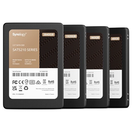 Synology SSD SATA 2.5” SAT5210-960G, čtení/zápis: 530/500 MB/s