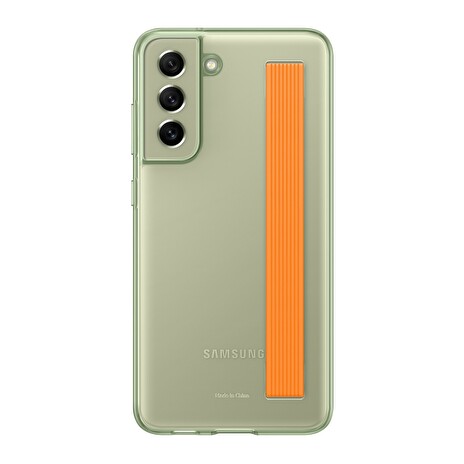 Samsung Poloprůhledný zadní kryt s poutkem S21 FE Olive Green