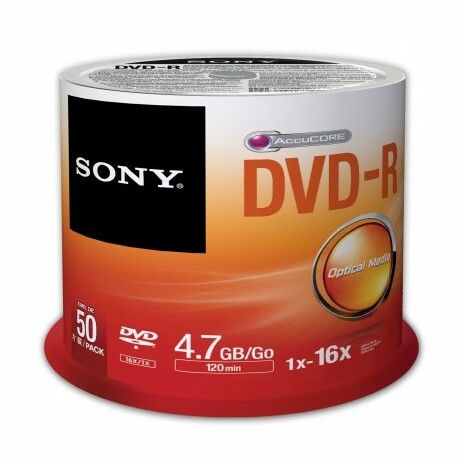 Média DVD-R SONY DMR-47; 4.7GB; 16x; 50ks SPINDL