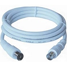 PREMIUMCORD TV kabel anténní propojovací 2m, konektor 90° (koaxiální, M/F, 75 Ohm)