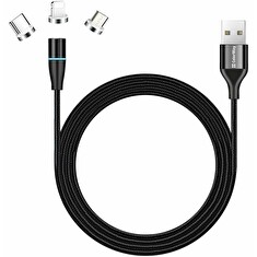 Colorway Nabíjecí Kabel 3v1 Lightning+MicroUSB+USB-C/ Magnetic/ 2.4A/ Nylon/ Quick Charge 3.0/ 1m