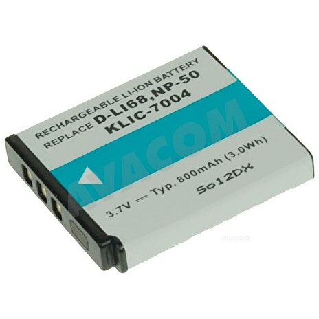 Náhradní baterie AVACOM Fujifilm NP-50, Kodak KLIC-7004, Pentax D-LI68 Li-Ion 3.7V 800mAh 3Wh