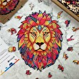 Puzzle dřevěné, barevné - Tajemný lev