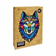 Puzzle dřevěné, barevné - Majestátní vlk